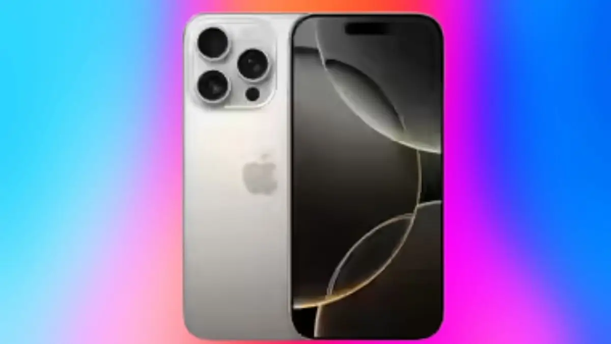 Apple iPhone 16 Pro in Desert Titanium color with triple camera setup