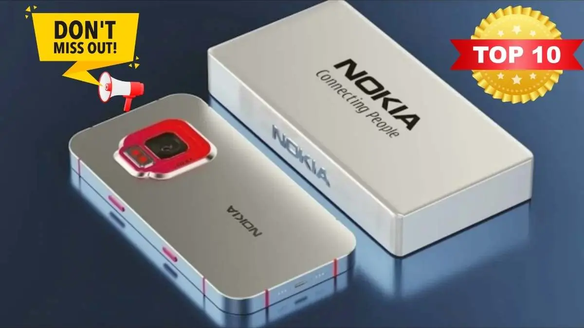 Nokia NX 5G smartphone with 348MP rear camera, 24MP selfie camera, 7500mAh battery, and 220W fast charging