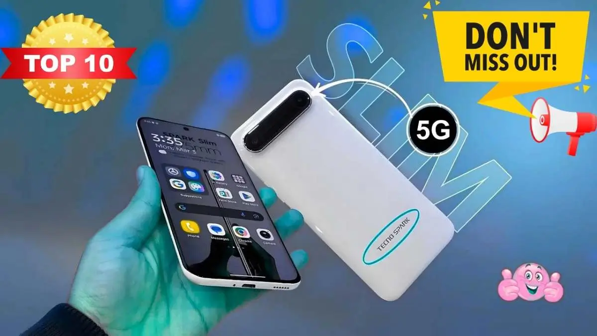 TECNO Spark Slim 2025 smartphone with 50MP camera, 6.5-inch display, and slim design